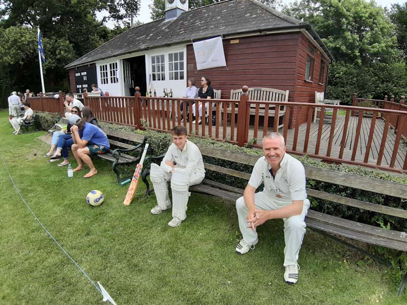 Crowhurst cricket club photo of Centenary celebrations 7th July 2019. Aerial phot of the pitch