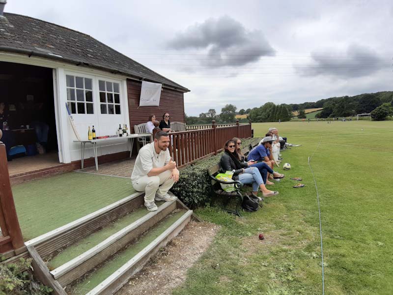 Crowhurst cricket club photo of Centenary celebrations 7th July 2019. Aerial phot of the pitch