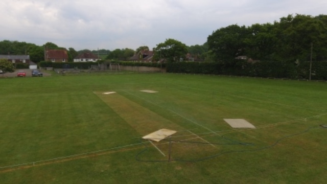 Crowhurst cricket club photo mats on the cricket square 2018