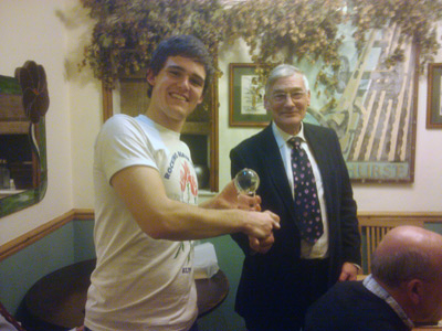 Picture of Players Player of the Year 2010 being presented with the trophy