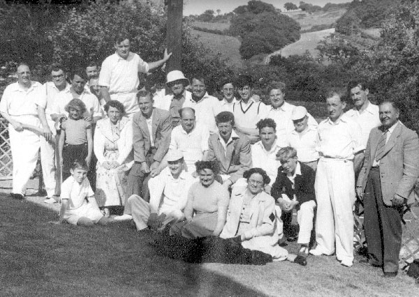 Crowhurst and Watney's cricket clubs historical photo at the Plough Inn July 9th 1955